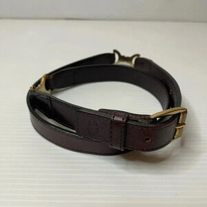 VTG Etienne Aigner Leather Belt With Bridle Accents And Brass Buckle Size 26